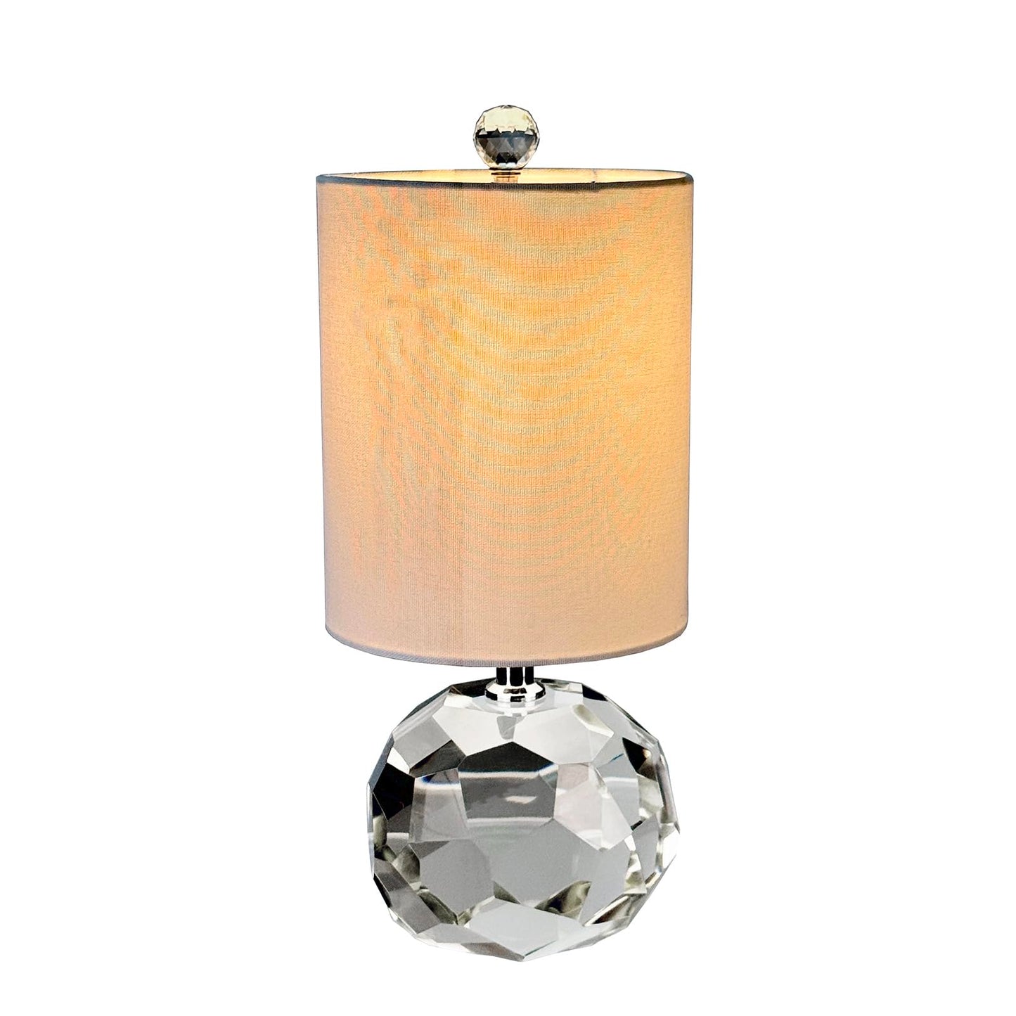 Jposbeam Pineapple-Shaped Crystal Table Lamp,Multi-Faceted Solid Crystal Lamp with LED Bulb (Warm White, 3000K),Suitable for Living Room, Bedroom, Office,cabinets, Side Tables and Other Spaces