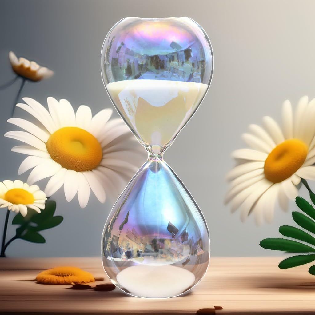 Falytemow Hourglass Sand Timer Glass Sand Timer Egg Hourglass for Kitchen Brushing Teeth School Teaching (Smooth, 30 Minutes)