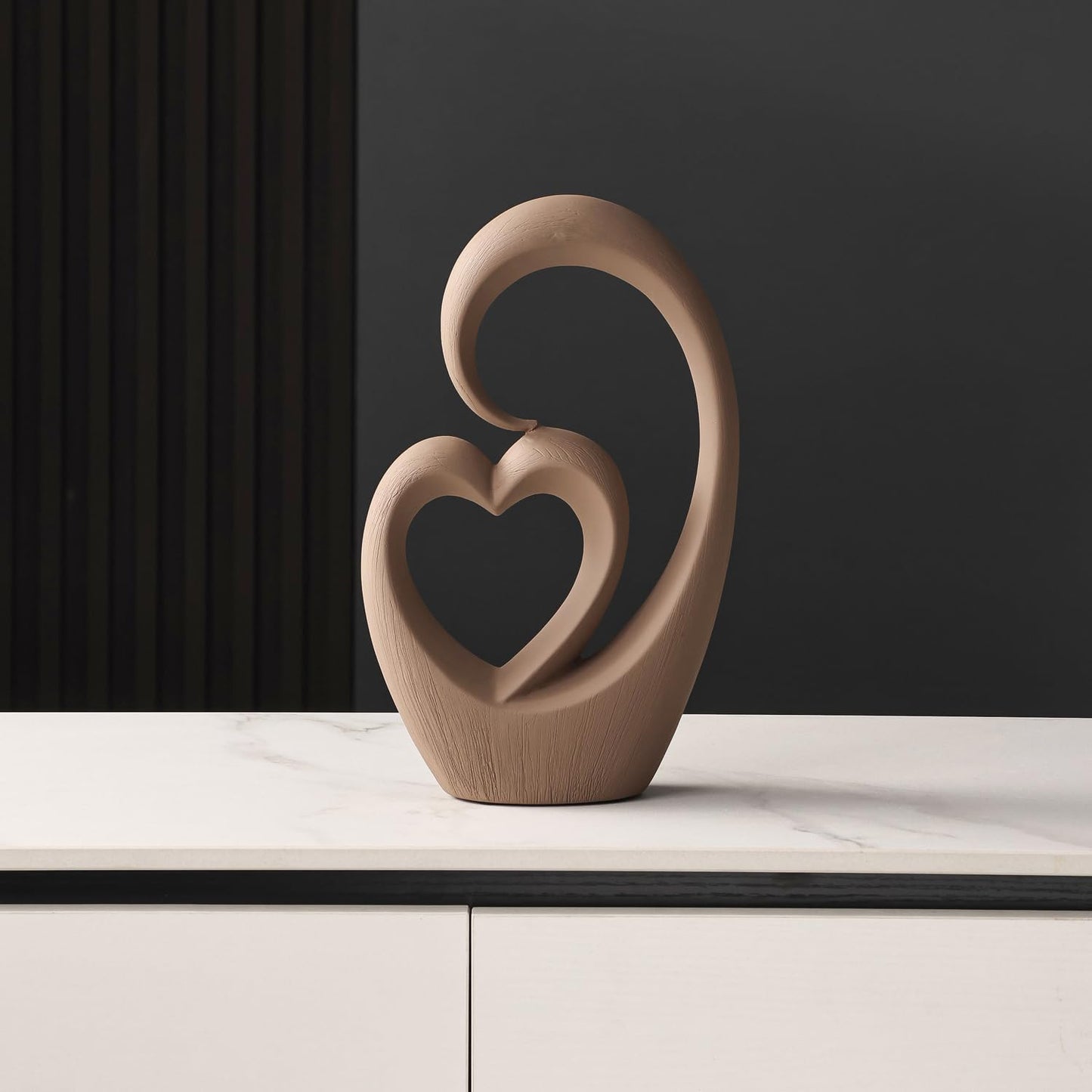 Dneuoir Ceramic Statue Home Decor Aesthetic Abstract Brushed Finish Sculpture Modern Decorative Statues for Living Room Bedroom Bookshelf Table Centerpiece Office