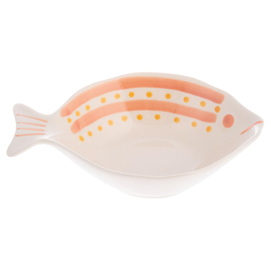 Karma, Ceramic Hand Painted Snack Dish, Fish Shaped Small Bowls, Cute Small Dip Bowl Saucer Appetizer Plate, Peach