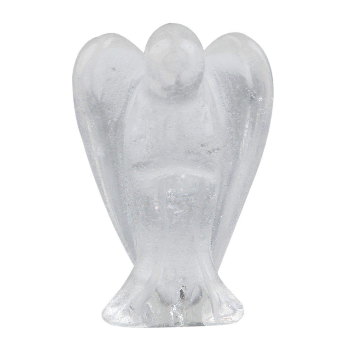 Rockcloud Healing Crystal Gemstone Carved Pocket Guardian Angel Figurines 1.5 inch Rock Quartz and Green Aventurine