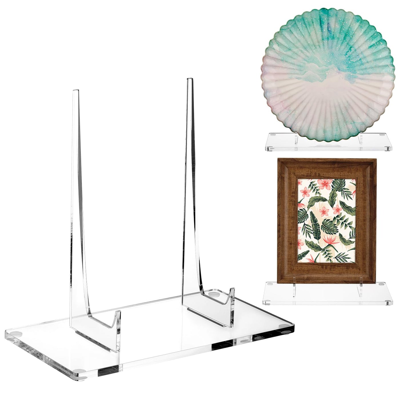 Jetec Acrylic Book Stand Clear Easel Stand for Display Acrylic Plate Postcard Picture Display Holder for Picture Book Decorative Plate Platter Photo(6 x 4 x 5.5 Inch)