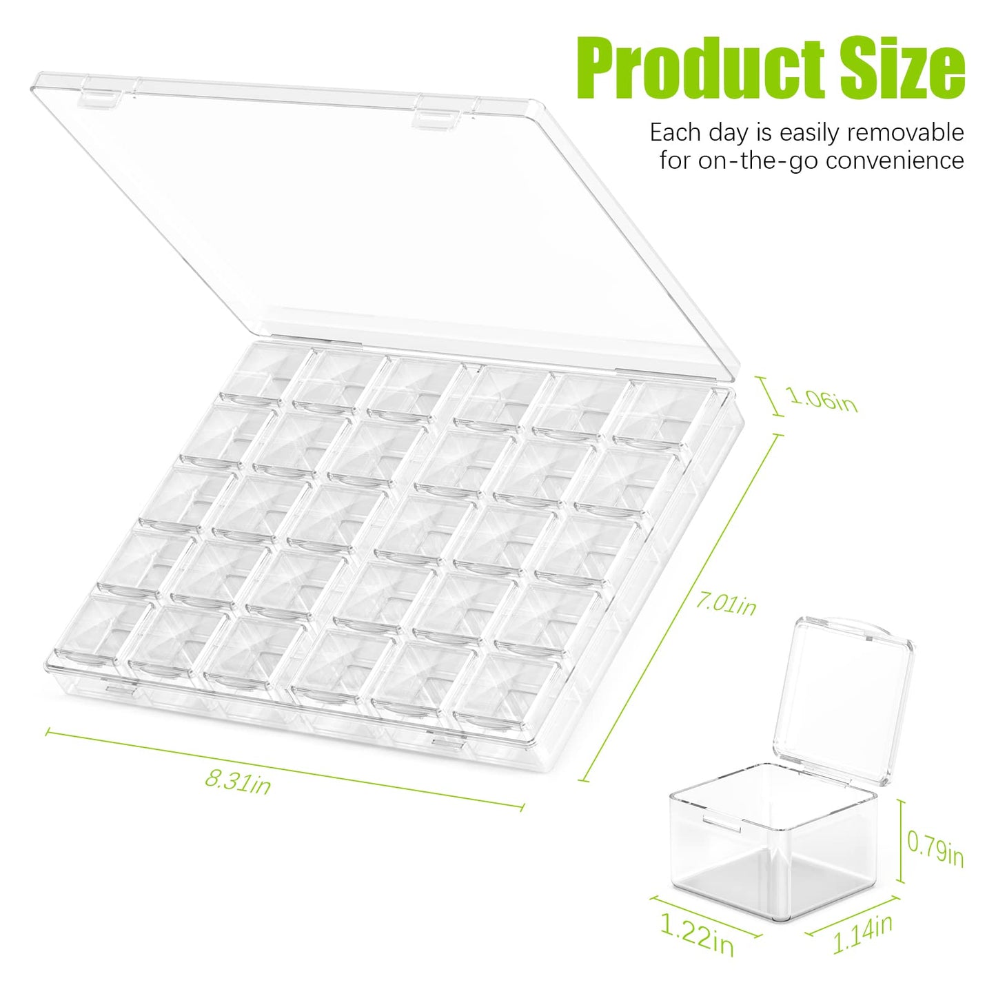 DOHIMGIO 30 Packs Plastic Stackable Organizer Container with Lids, Mini Containers for Beads, Glitter, Slime, Paint or Seed Storage - Black (Transparent)