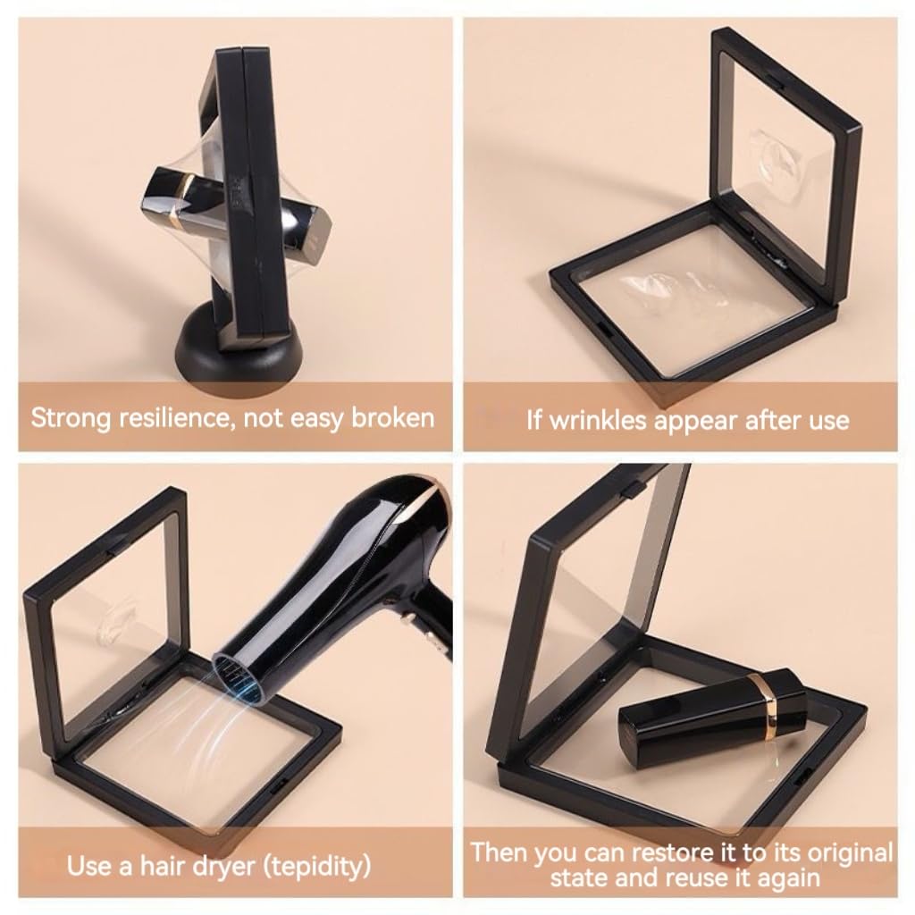 20Pcs Floating Frame Display Case——BSELUTNGY 3D Floating Display Case 2.76 Inches Black is Perfect for Preserving and Displaying Jewelry, Coins, Badges, Specimens and Various Collectible