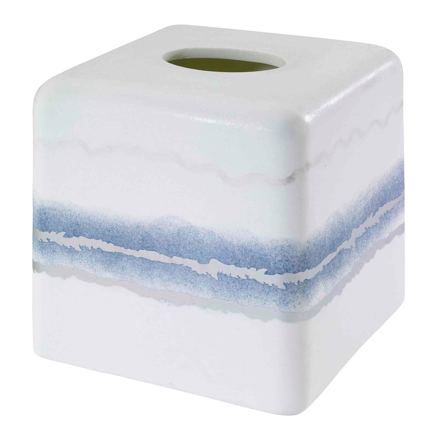 Avanti Linens - Tissue Box Cover, Resin Countertop Accessories, Marble Inspired Bathroom Essentials (Murano Collection)