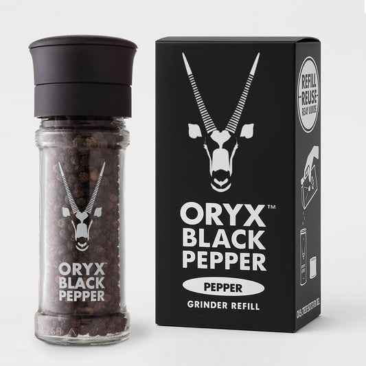 Oryx Desert Salt 2up Pepper combo - Pepper grinder (1.26 oz) + refill.