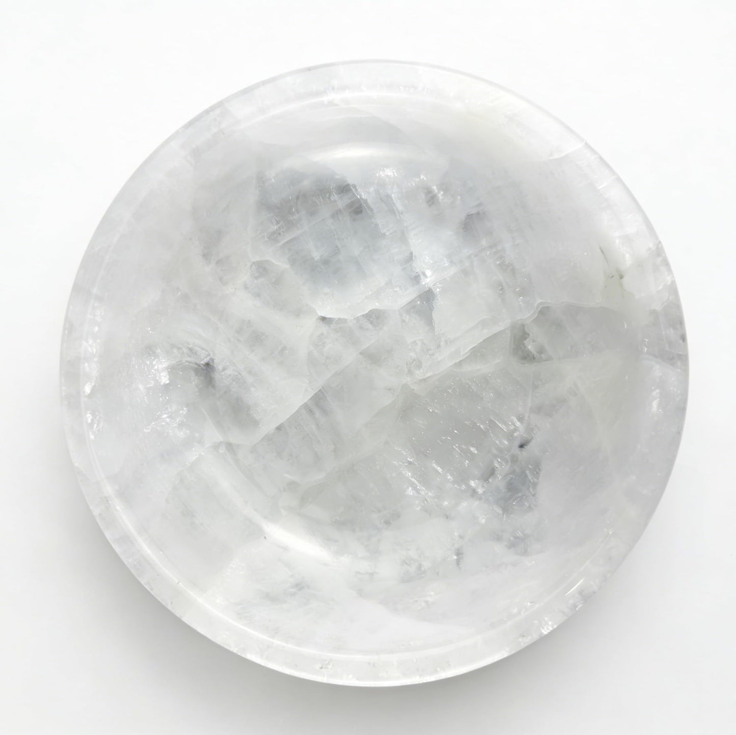 YeasHome Calcite Stone Bowl, Natural Marble Crystal Bowl for Decor - Hand Carved Decorative Bowl for Centerpiece, Coffee Table, Yoga Meditation, Gift Idea (Pure White)