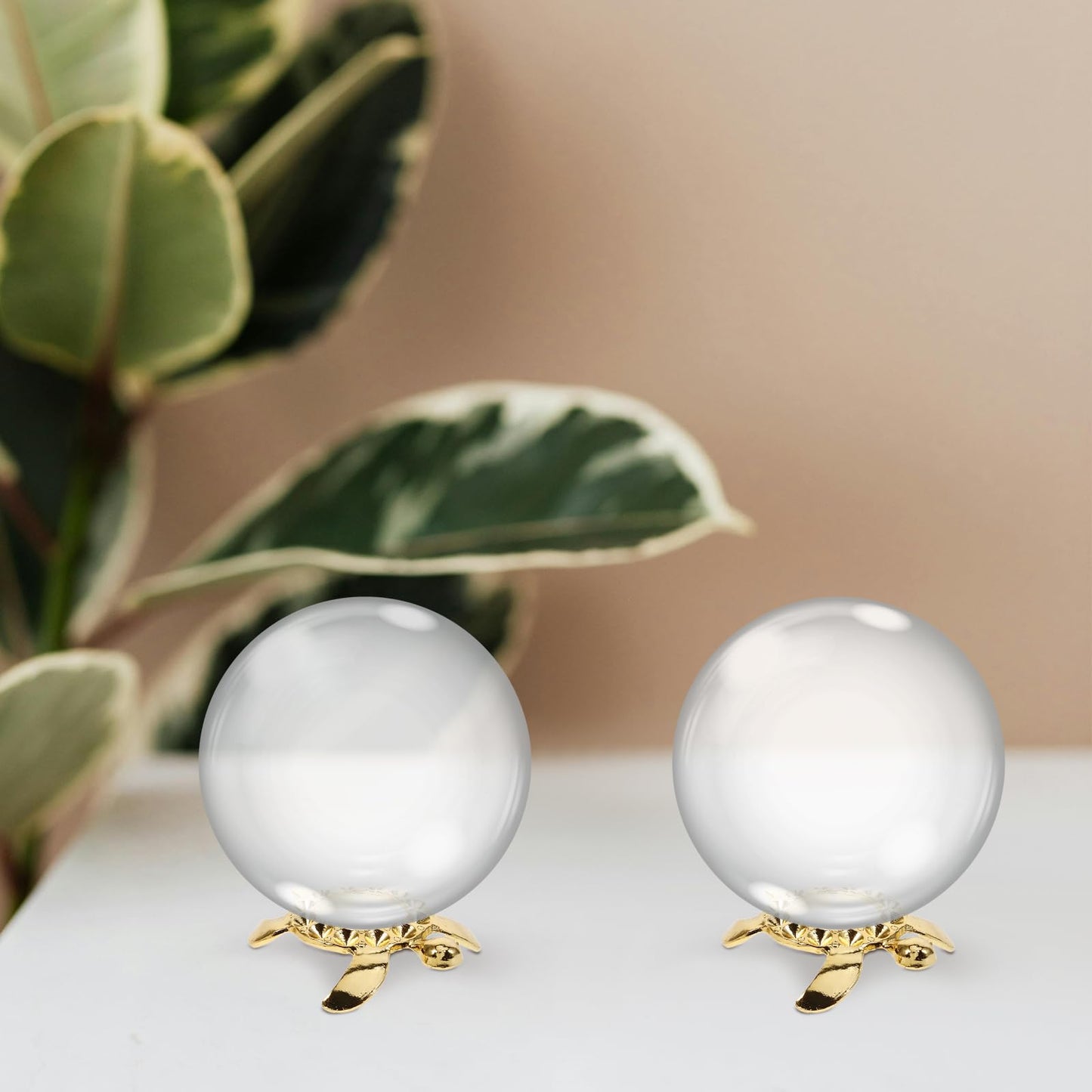 Alipis Turtle Shaped Crystal Ball Stands 6 Pack 1.45In Metal Sphere Holders Display Pedestals for Home Decor Gemstone Display