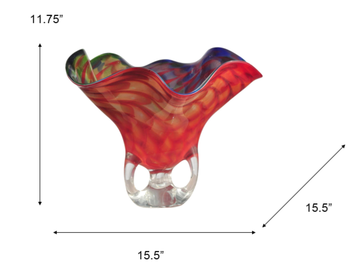 Dale Tiffany AV12392 Cinnabar Wave Art Glass Vase