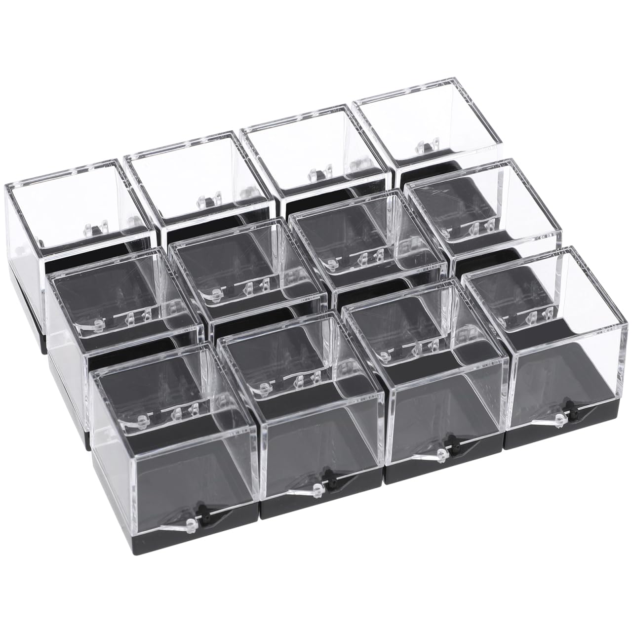 Holibanna Mineral Display Boxes 5.51X1.37X1.37In Clear Plastic Specimen Storage Cases for Rock Crystal and Jewelry Sample Organization with Transparent Durable Design Pack of 48