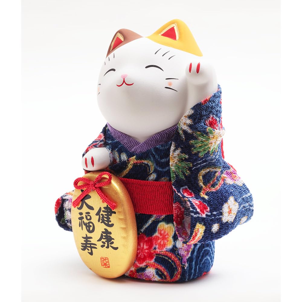 Lucky cat 4.0in Maneki neko dressed in a Traditional Kimono 7418-Z-US