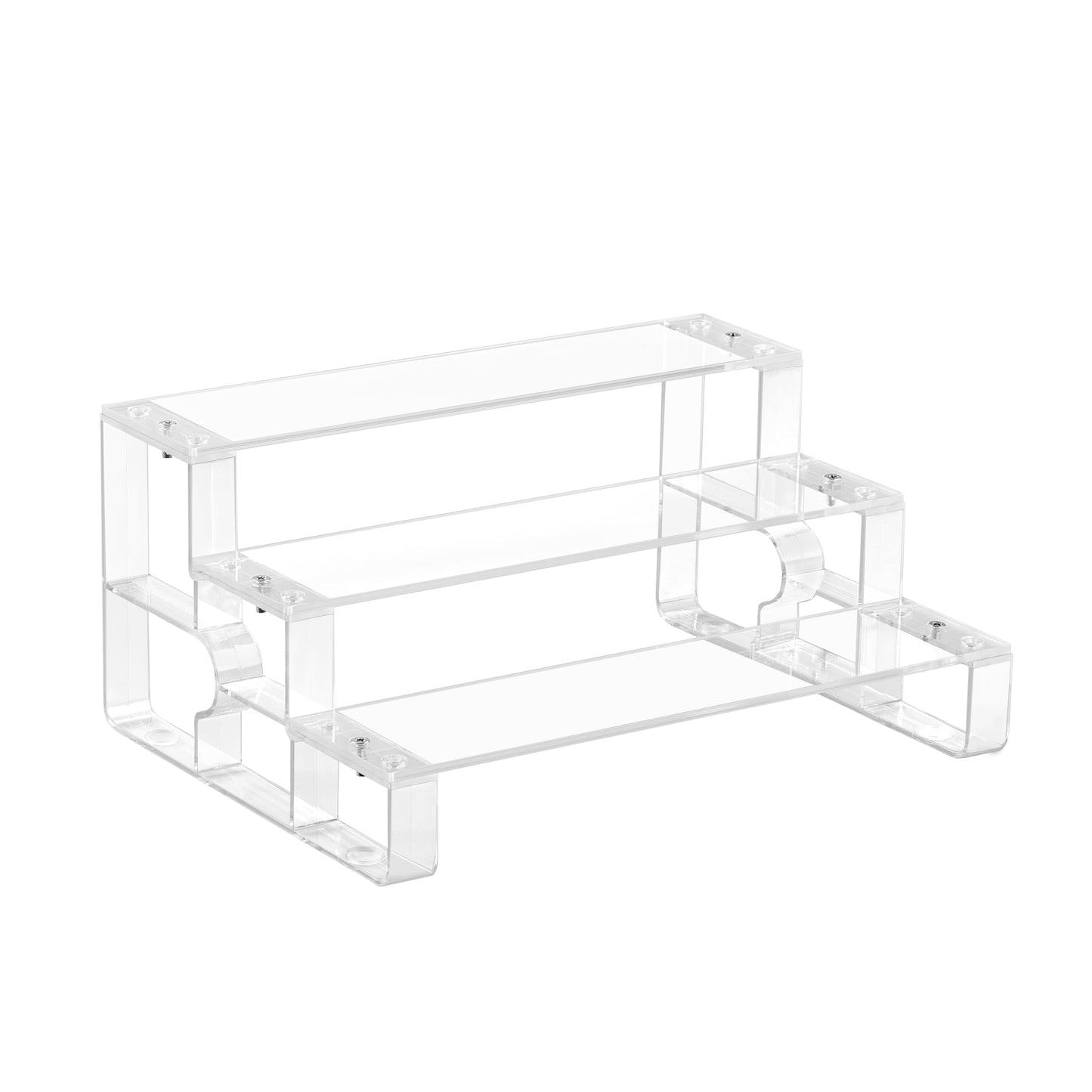 USHARP Perfume Organizer Stand,Cologne Organizer for men,3 Tier Acrylic Display Risers, Cupcake Stand Holder, Large Shelf Risers Decoration for Figures, Dessert Shelves for Party (Clear, 3 Tiers-14“)