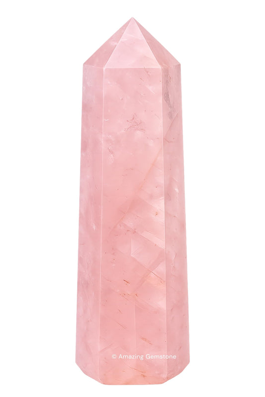 Amazing Gemstone Rose Quartz Crystal Towers - Natural Healing Crystal Point Obelisk for Reiki Healing and Crystal Grid (2" to 3" INCH)