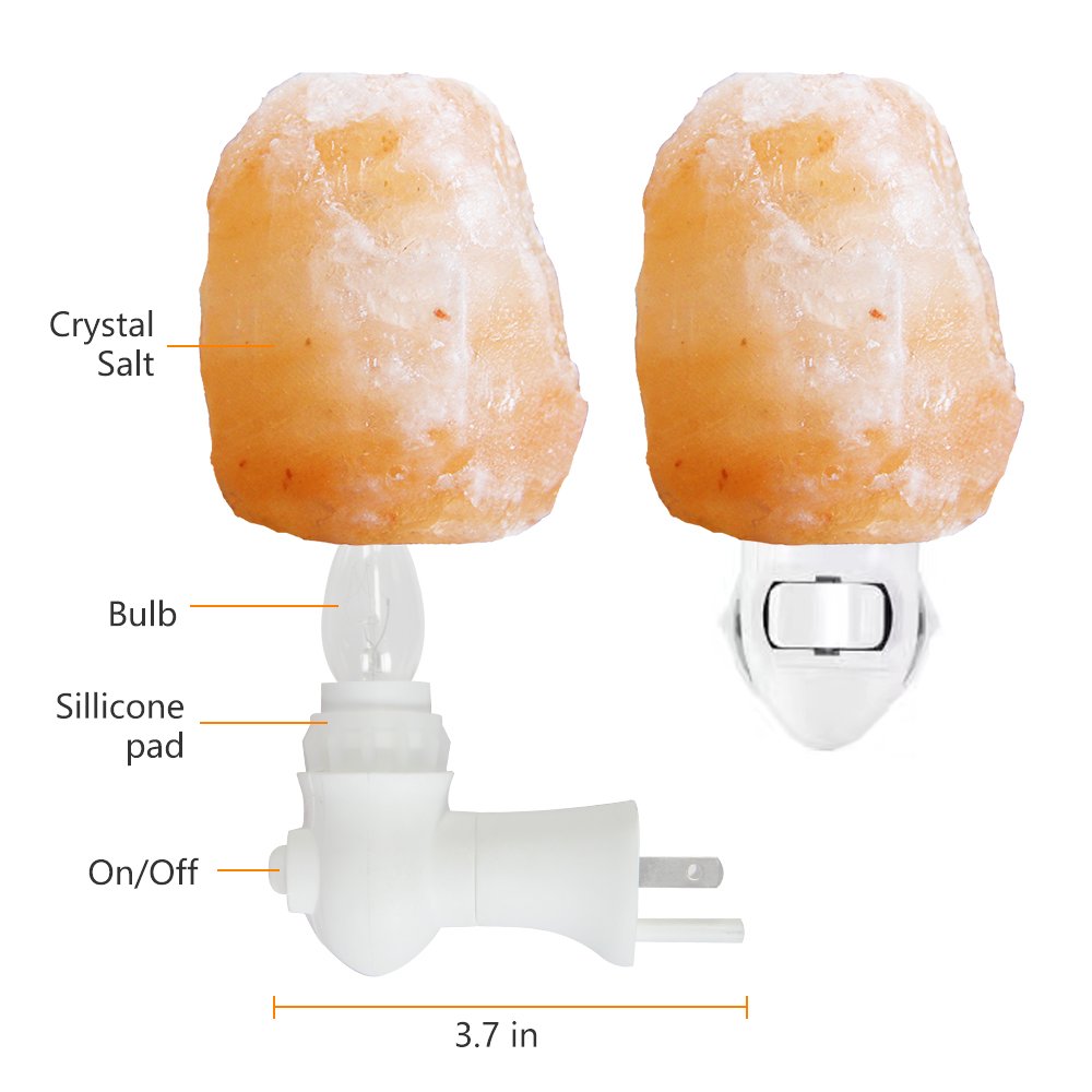 pursalt Himalayan Salt Lamp Night Light & Salt Lamp Night Light 2 Pack Set