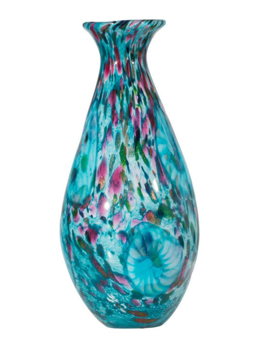 Dale Tiffany Leona Hand Blown Art Glass Vase, Multi-Colored