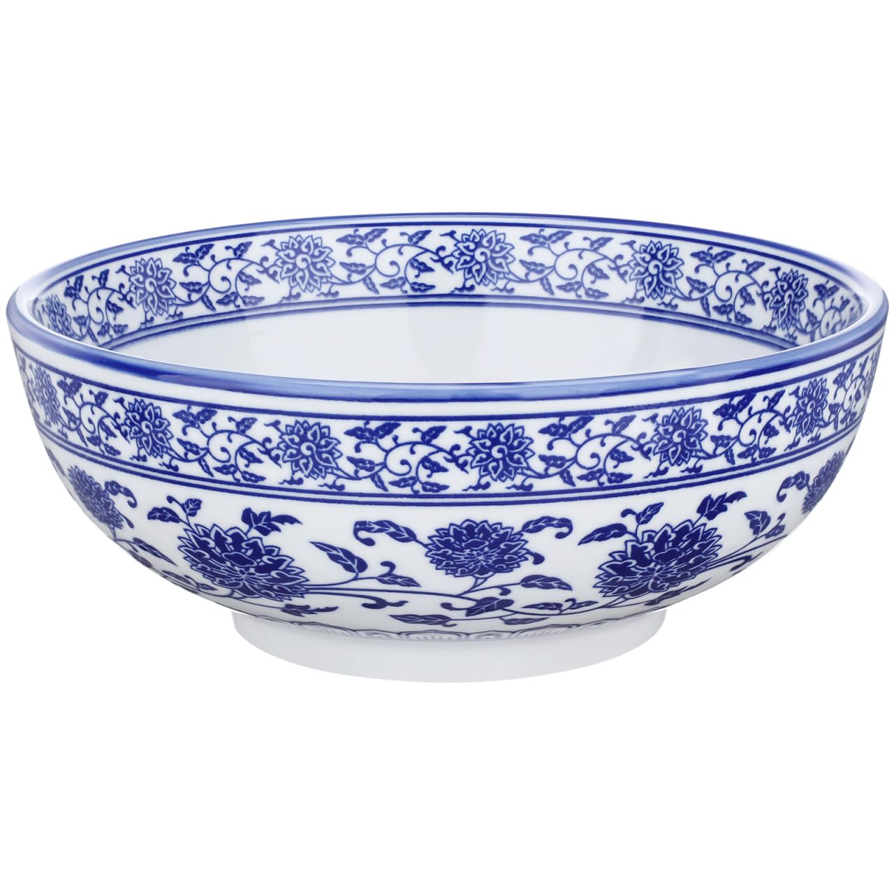 Kichvoe Blue White Porcelain Bowl 6.88 Inch Chinese Style Ceramic Soup Bowl for Rice Noodles Salads Home Kitchen Dinnerware