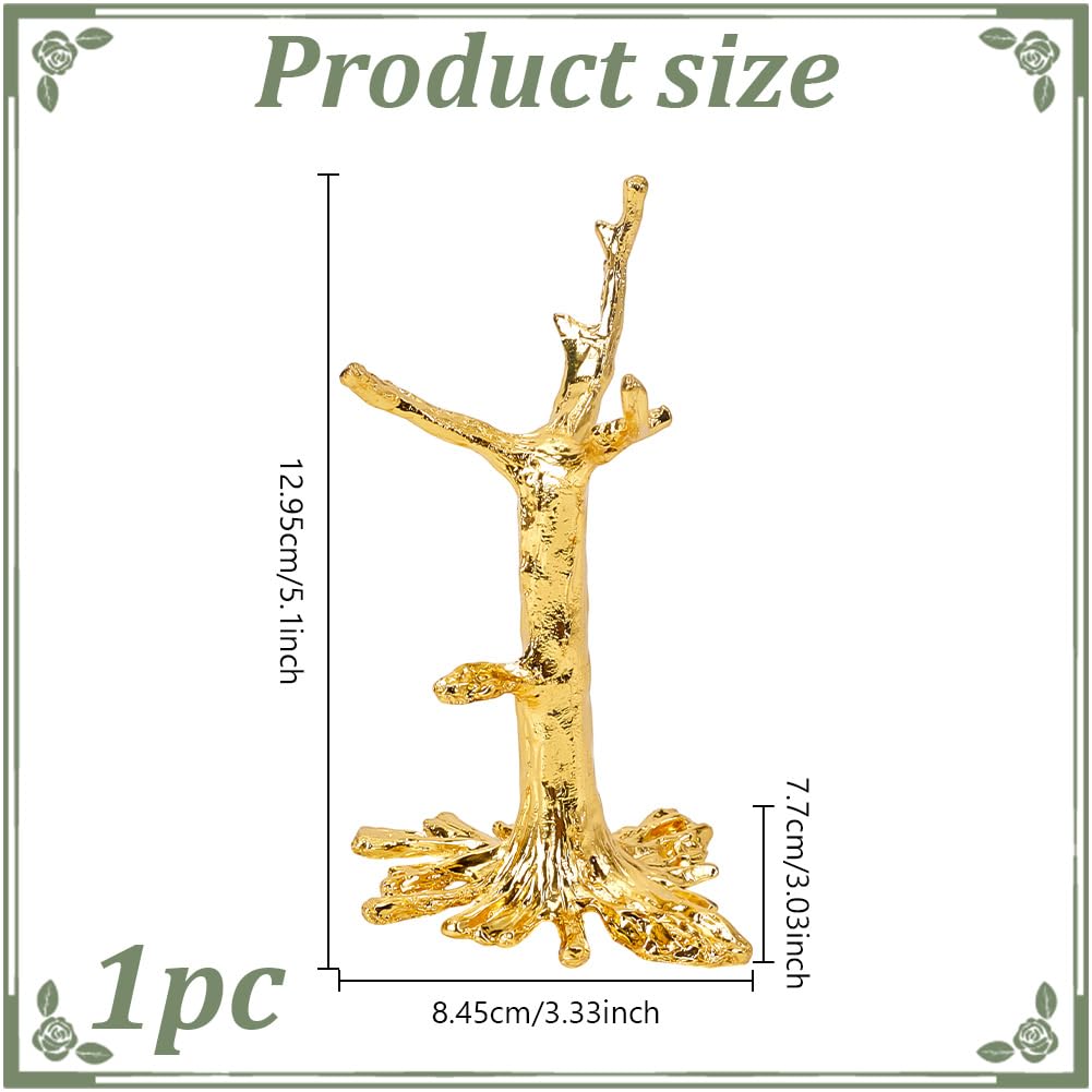 NBEADS Crystal Ball Stand, Tree Shape Sphere Display Stand Golden Alloy Holder for Ornament Rack Crystal Balls, 3x3.3x5.1inch