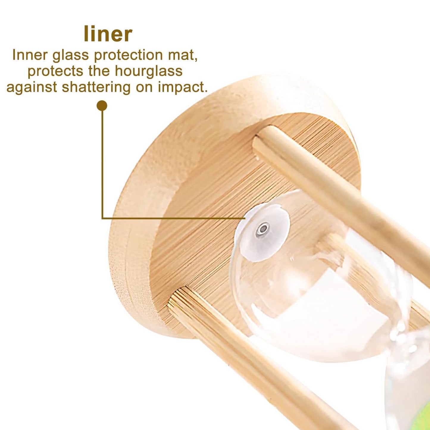 SuLiao Sand Timer, Colorful Hourglass Sandglass Timer, Wooden Sand Clock 30Sec/1 min/2 min/3 min/5 min/10 min for Brushing Children's Teeth, Cooking, Games, School, Office (Pack of 6)