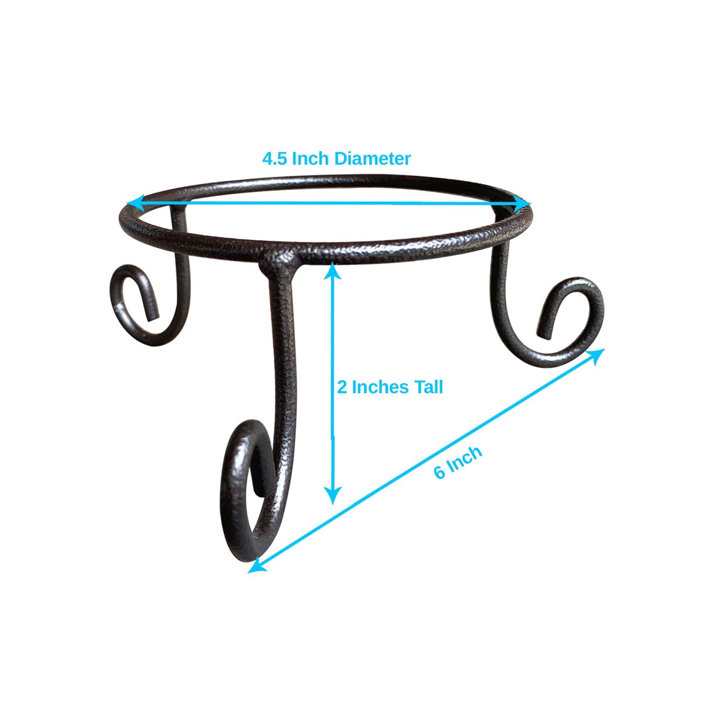 EcoRise Black Iron Gazing Globe Stand, Wrought Iron Sphere Holder, Crystal Ball and Glass Bowl Display Stand, Metal Egg Holder 4.5inches x 2inches