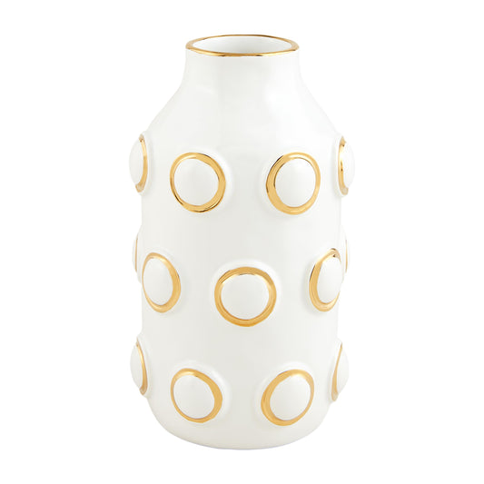 Mud Pie Gold Ceramic Vases, Large, 8 1/2" x 4 1/4" Dia