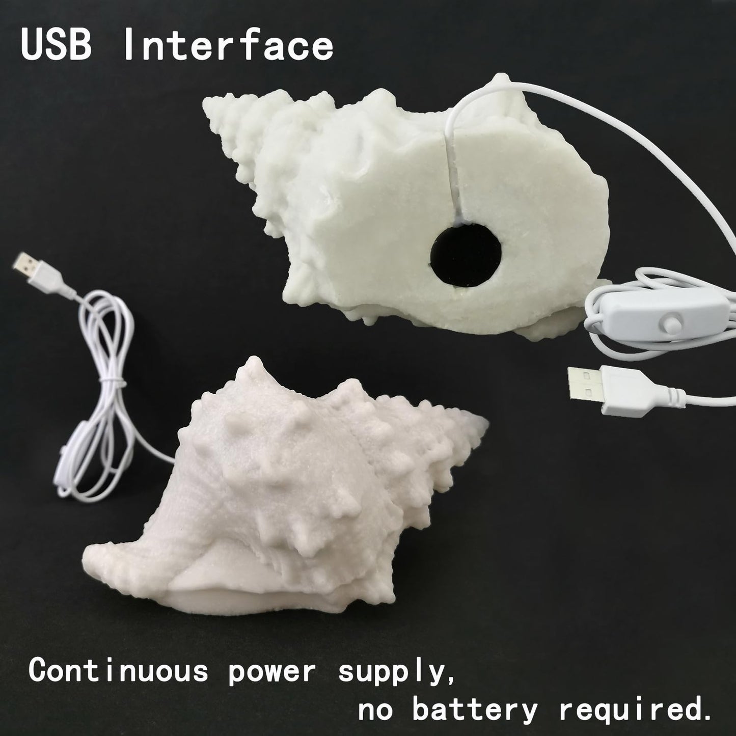 UFAIRV Conch Shell Night Light, Warm White, Sandstone Material