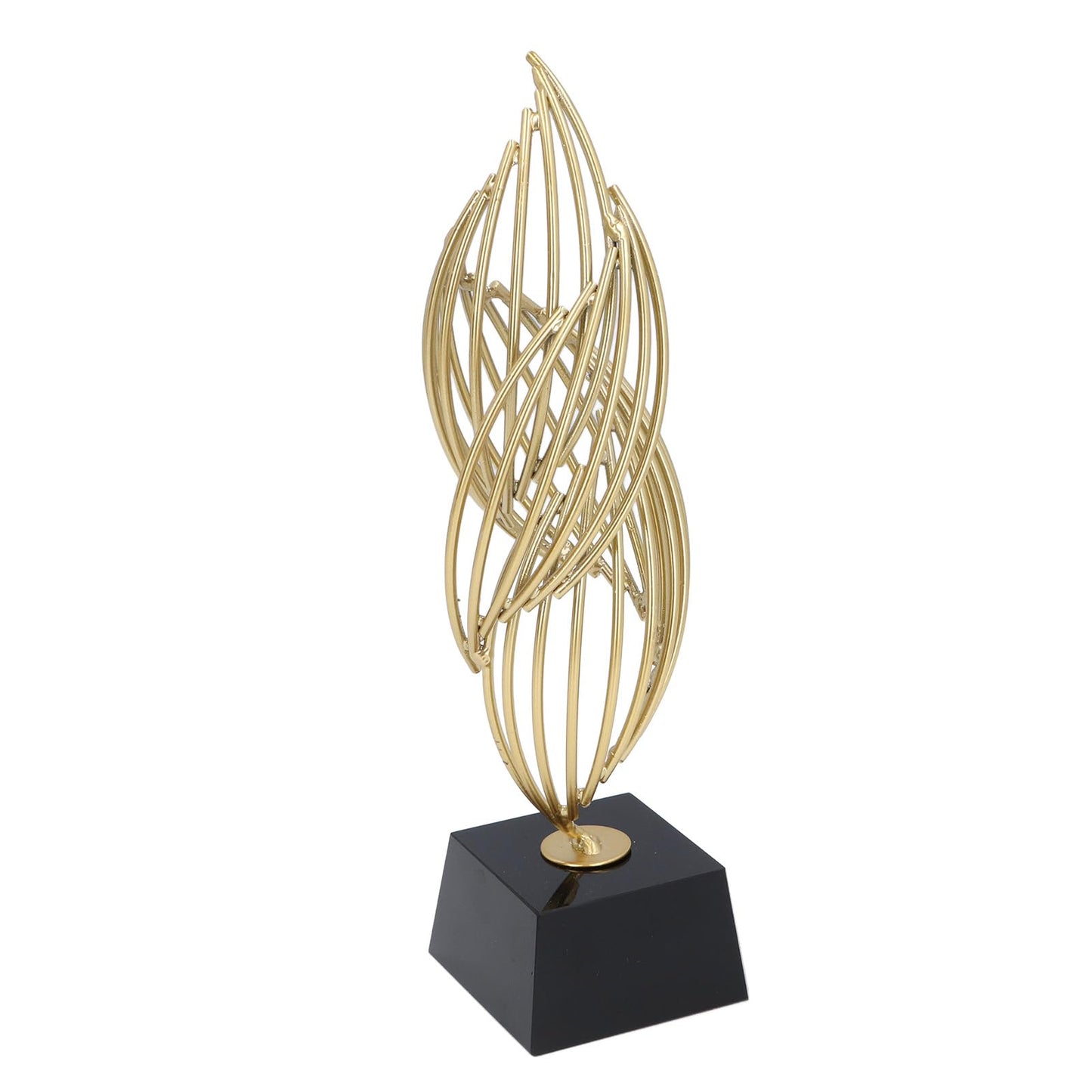 Metal Abstract Decorative Sculpture with Base Modern Luxury Metal Abstract Art Home Decor Statue for Desk Shelf Decor (Classic Black)