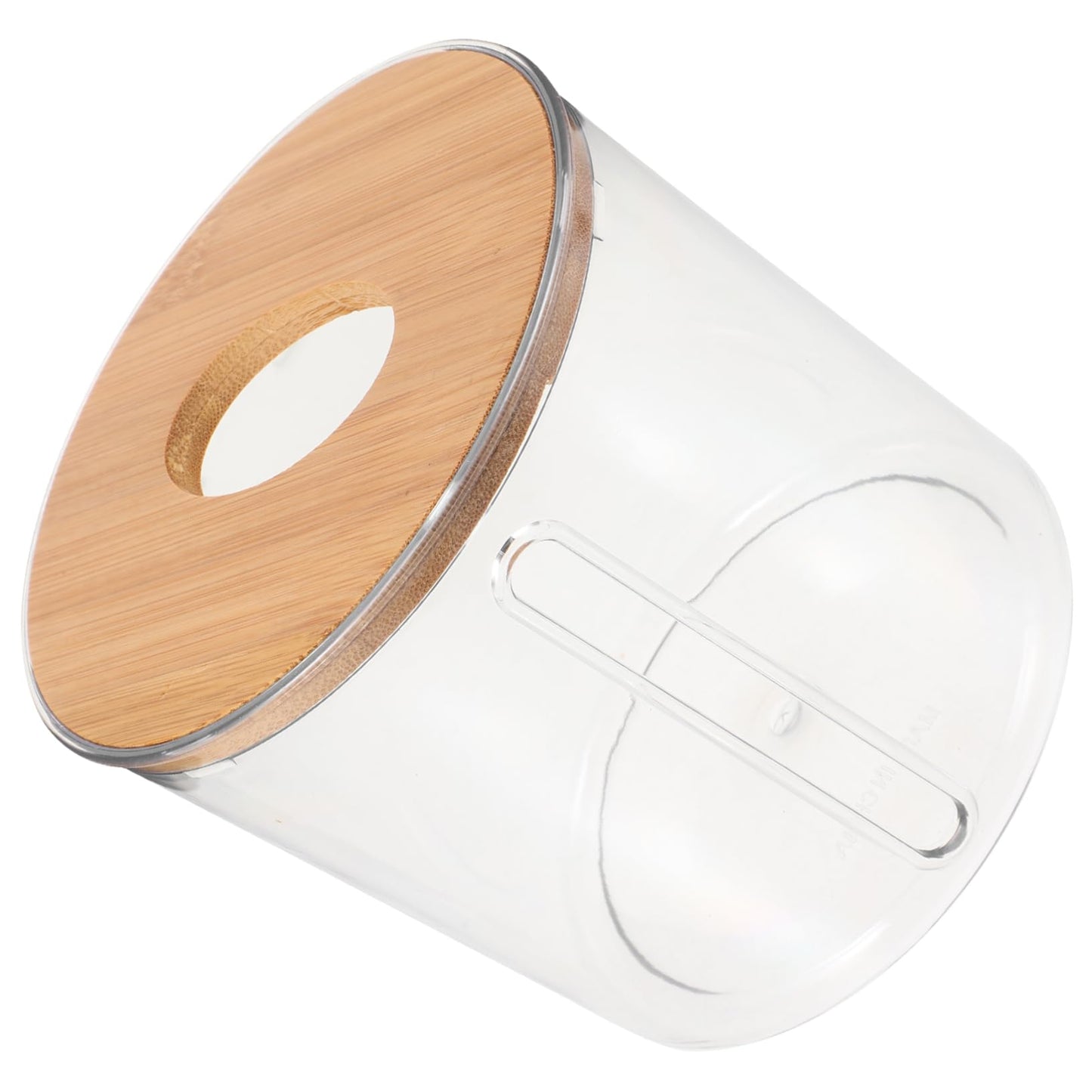 jojofuny Clear Round Tissue Box Holder Tabletop Tissue Dispenser and Napkin Holder for Living Room Bedroom Bathroom Office and Home 5.11 X 5.11 X 5.11 in Transparent Roll Paper Container
