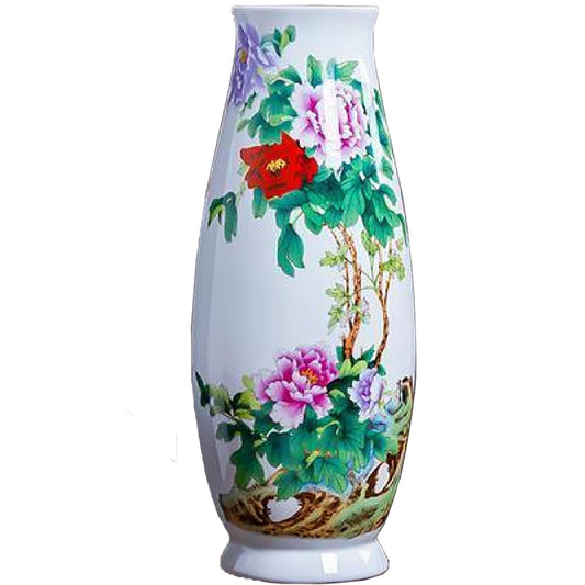 MTME Porcelain Figurines, Jingdezhen Decorative Flower vase, Inserting Sr. Home Decor, Wedding Gifts, Aesthetic Sculpture Home décor (Peony Green)