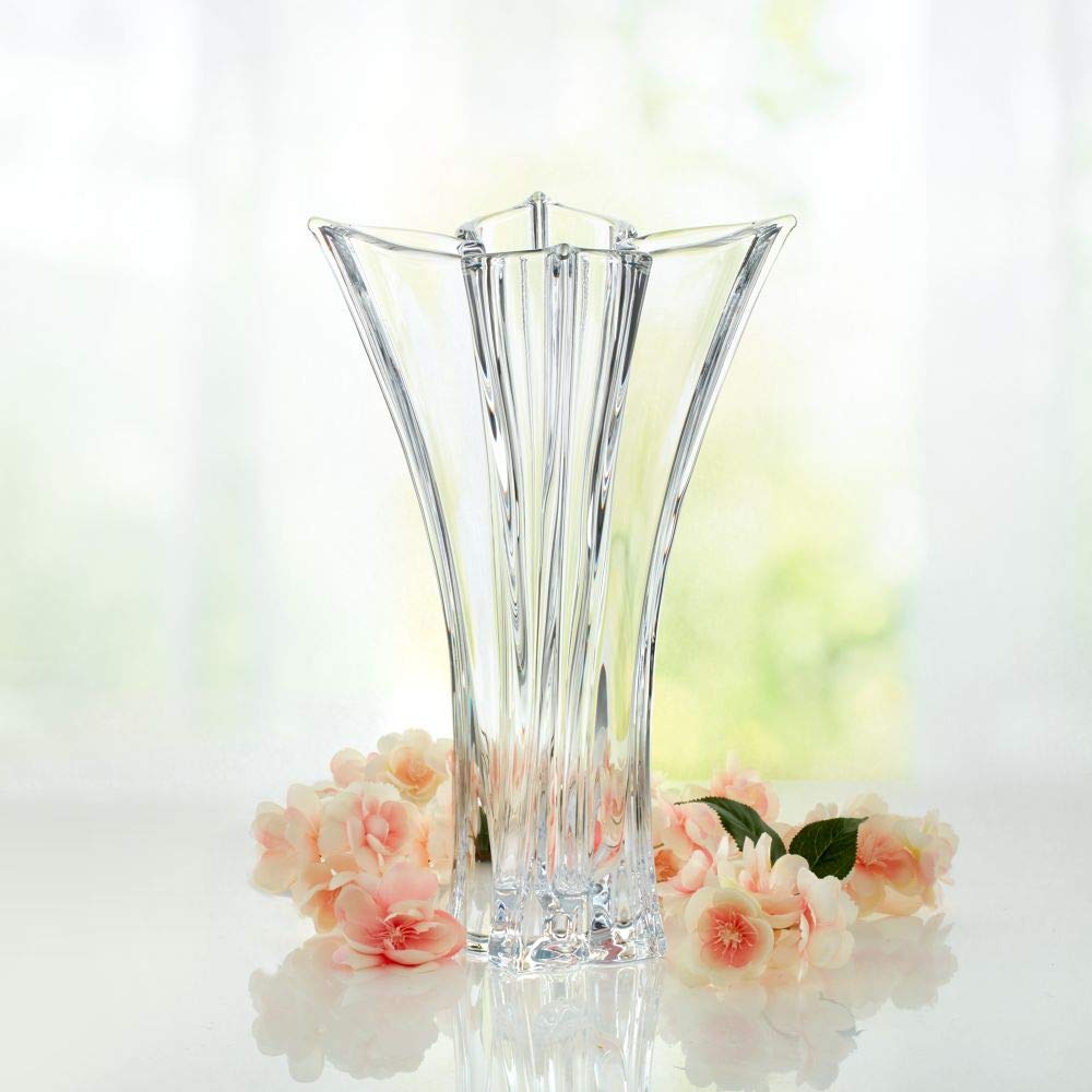 Mikasa Florale Crystal Vase, 14"