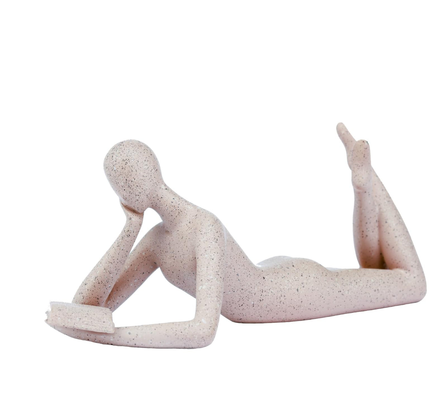 ZMLOOK "Reading Woman Thinker Sculpture is a Modern Abstract Decorative piece, a Favorite Among Book Lovers and Thinkers, Suitable for Placement in Living Rooms, Offices, and bedrooms. (Sandstone A)