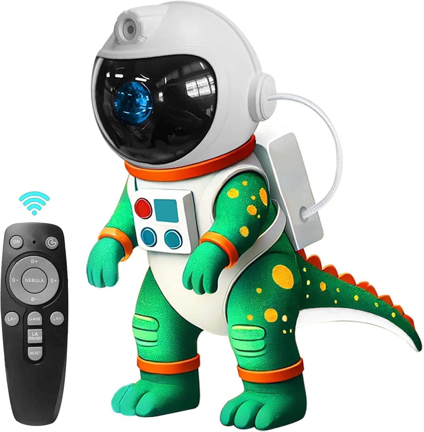 LUCYLANKER Dinosaur Astronaut Galaxy Star Projector Night Light, 8 in 1 LED Space Planetarium Lamp, 360° Rotating with Remote & Timer, Kids Adults Bedroom Decor, Christmas Birthday Gifts (Green)