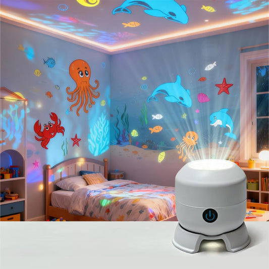 BriteFlow Ocean Atmosphere Projection lamp, Romantic LED Small Night Light for Bedroom Atmosphere Projection Decoration, Static and Dynamic Ceiling lamp