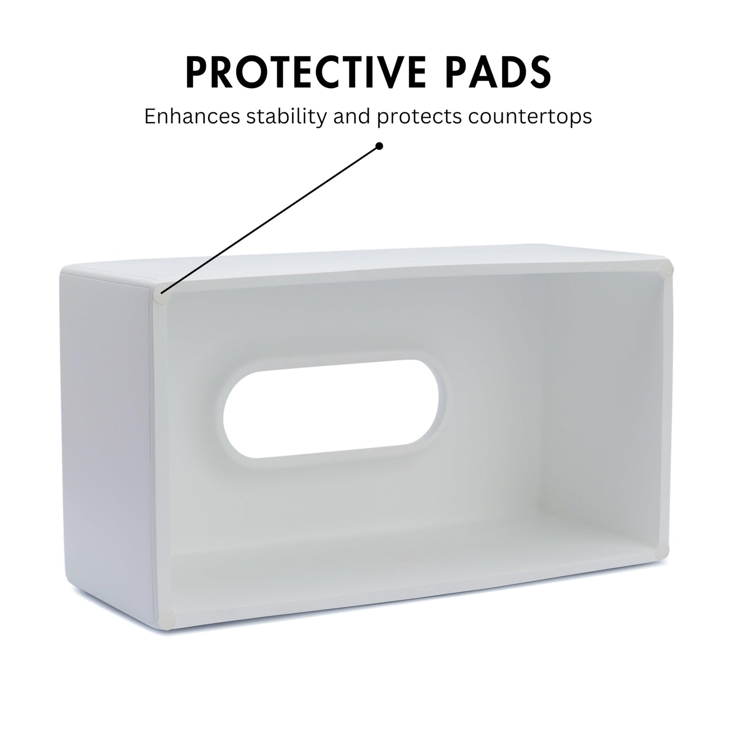 Yew Design Matte White Tissue Box Cover Rectangular, Facial Tissue Dispenser for Bathroom, Kitchen, Bedroom, Office, Hotel, Restaurant, Countertop, Nightstand, Car, and Desk