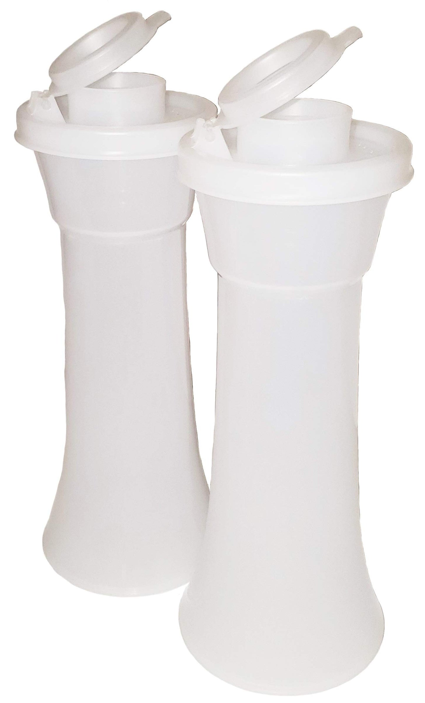 Tupperware Classic Sheer Tall Hourglass Salt and Pepper Shakers Set