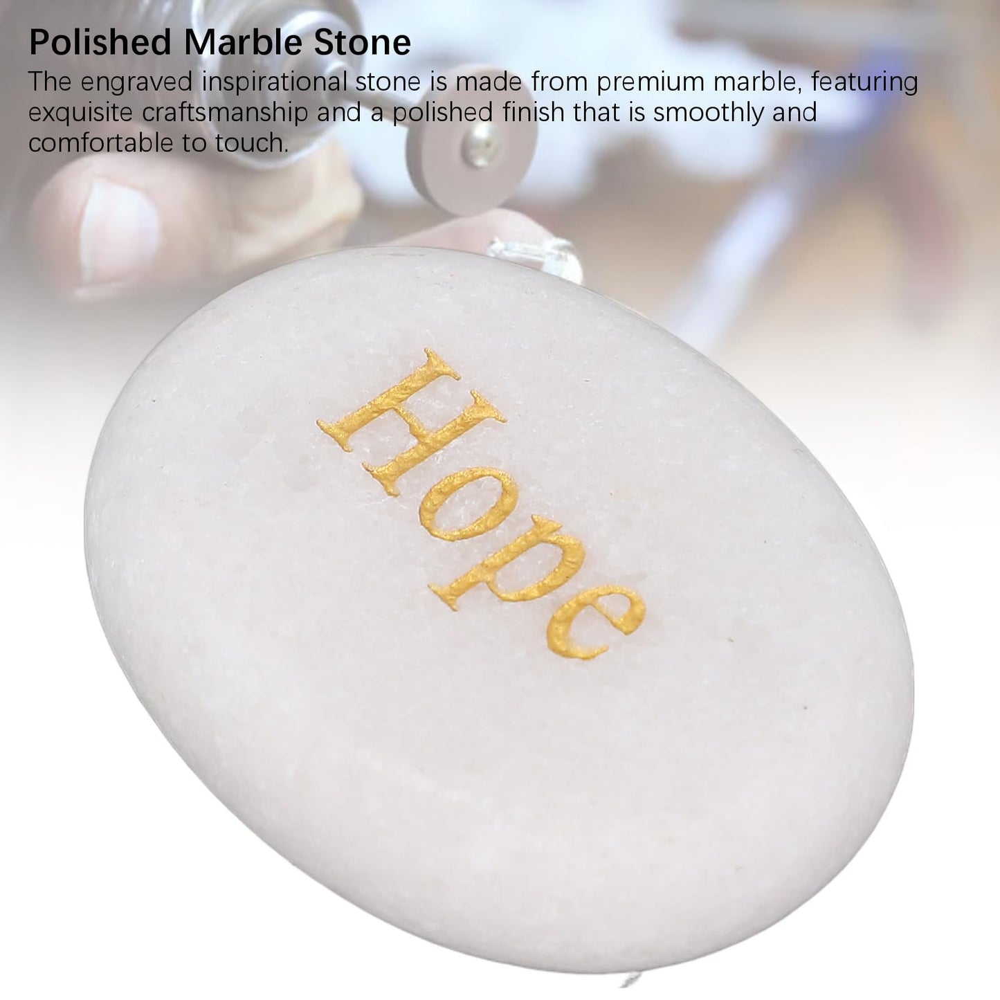 TOPINCN Engraved Inspirational Stone, Encouragement Motivational Marble, 3 Different Words Faith Rocks, Garden Stones, Meditation Amulets for Home Decor and Gifting, Palm Sized