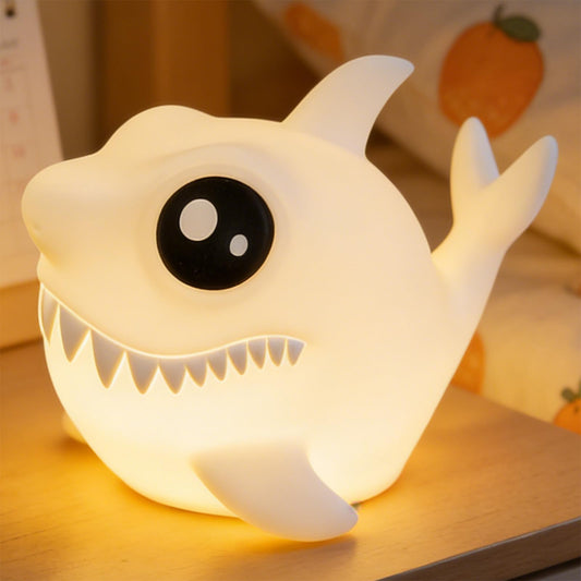 GROSGITALIA Night Light for Kids, Cute PVC Baby Shark Lamp with 8 Light Effects (7 Colors + Rainbow), Touch Tap Color Change, Rechargeable Nursery Bedroom Decor, Toddler Gift (Shark)