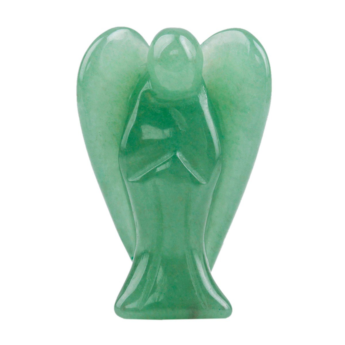 Rockcloud Healing Crystal Gemstone Carved Pocket Guardian Angel Figurines 1.5 inch