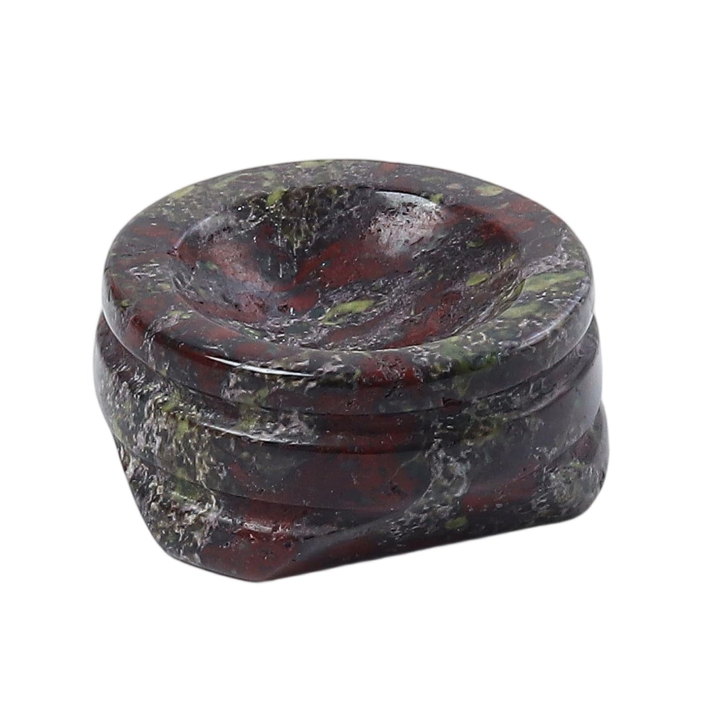Casaper Natural Dragon Bloodstone Sphere Crystal Holder for Ball, Hand Carved Natural Mini Stone Egg Display Base Stand Pack of 2