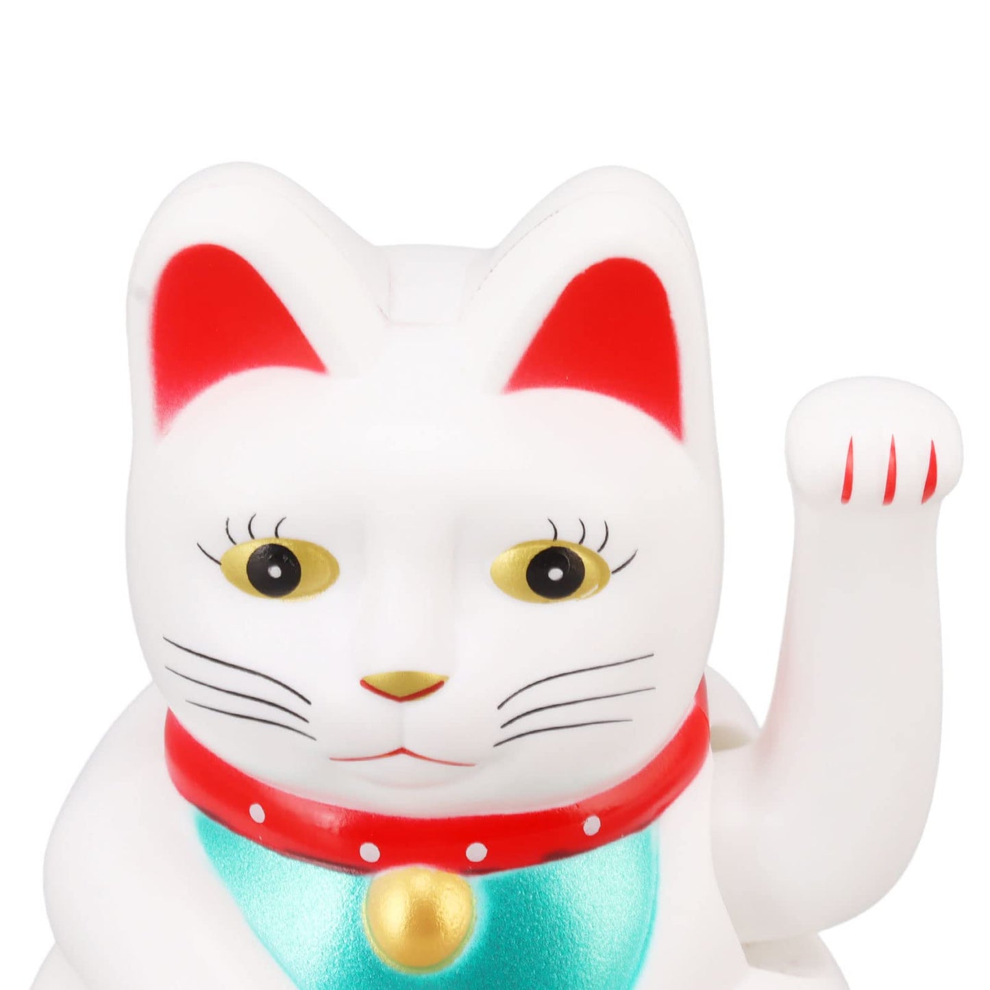Dpofirs 4 Inch Lucky Fortune Cat Maneki Neko, Lucky Cat Decor Hand Waving Welcoming Cat for Home Desk Ornament Gift Giving, Feng Shui Business Ornament Home Decor (White)