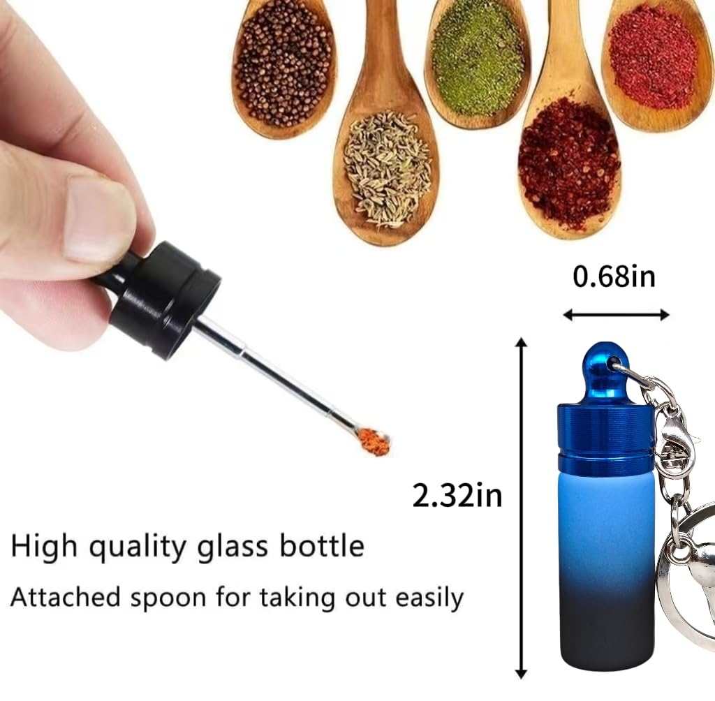 FLOATFARE 3-Pack Mini Glass Storage Box, Waterproof Keychain Container, Compact Portable Travel Food Storage Case for Spices, Condiments- Leak-proof