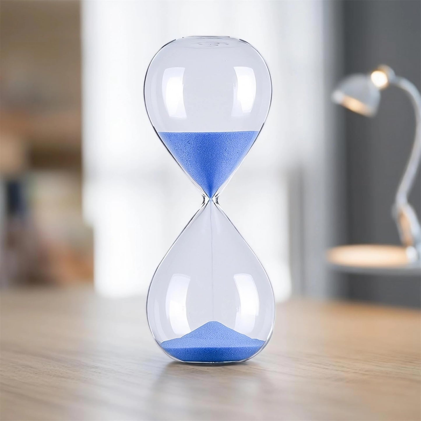 Falytemow Hourglass Sand Timer Glass Sand Timer Egg Hourglass for Kitchen Brushing Teeth School Teaching (Blue, 60 Minutes)