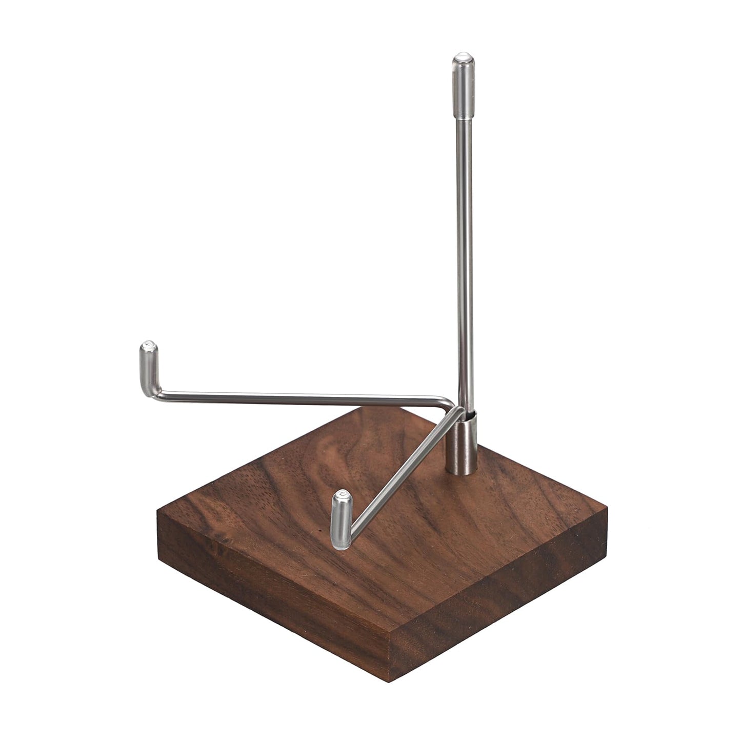 Hipiwe Rock Display Stand with Wooden Base Adjustable Metal Arms Display Stand Easel for Geode Mineral Agate Gemstones Fossils Plate and Photo,3.1"x3.1"x5"