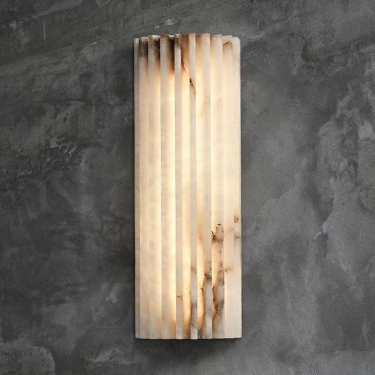 YMDHFS Natural Alabaster Wall Sconce Semicircle Marble Wall Light Creative Bathroom Wall Sconce Mid Century Stone Wall Mount Light for Living Room Bedroom Hallway Kitchen Cafe Stairs