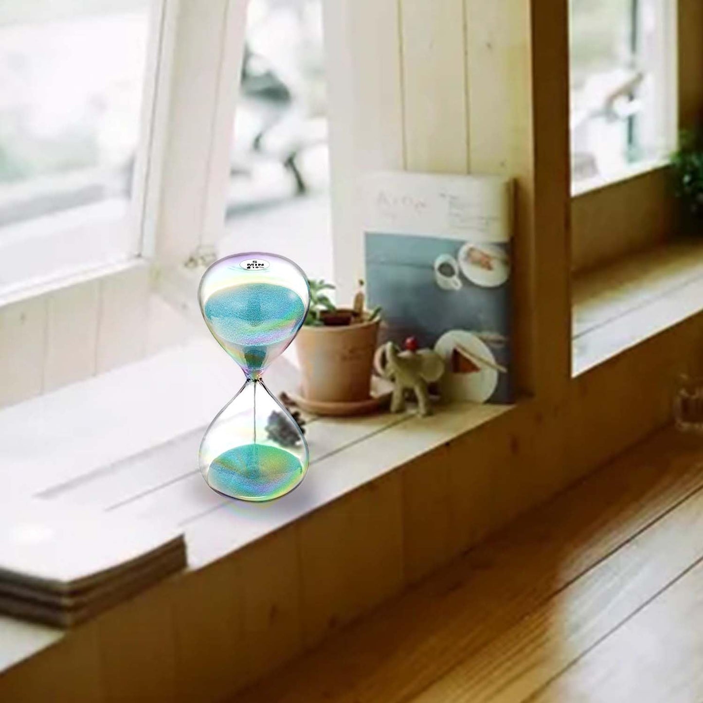SuLiao Hourglass Sand Timer 60 Minutes,Turquoise Sand Clock 60 Min,Sand Watch 1 Hour,Large Hour Glass Sandglass,reloj de Arena 60 minuto for Home,Desk,Office Decor