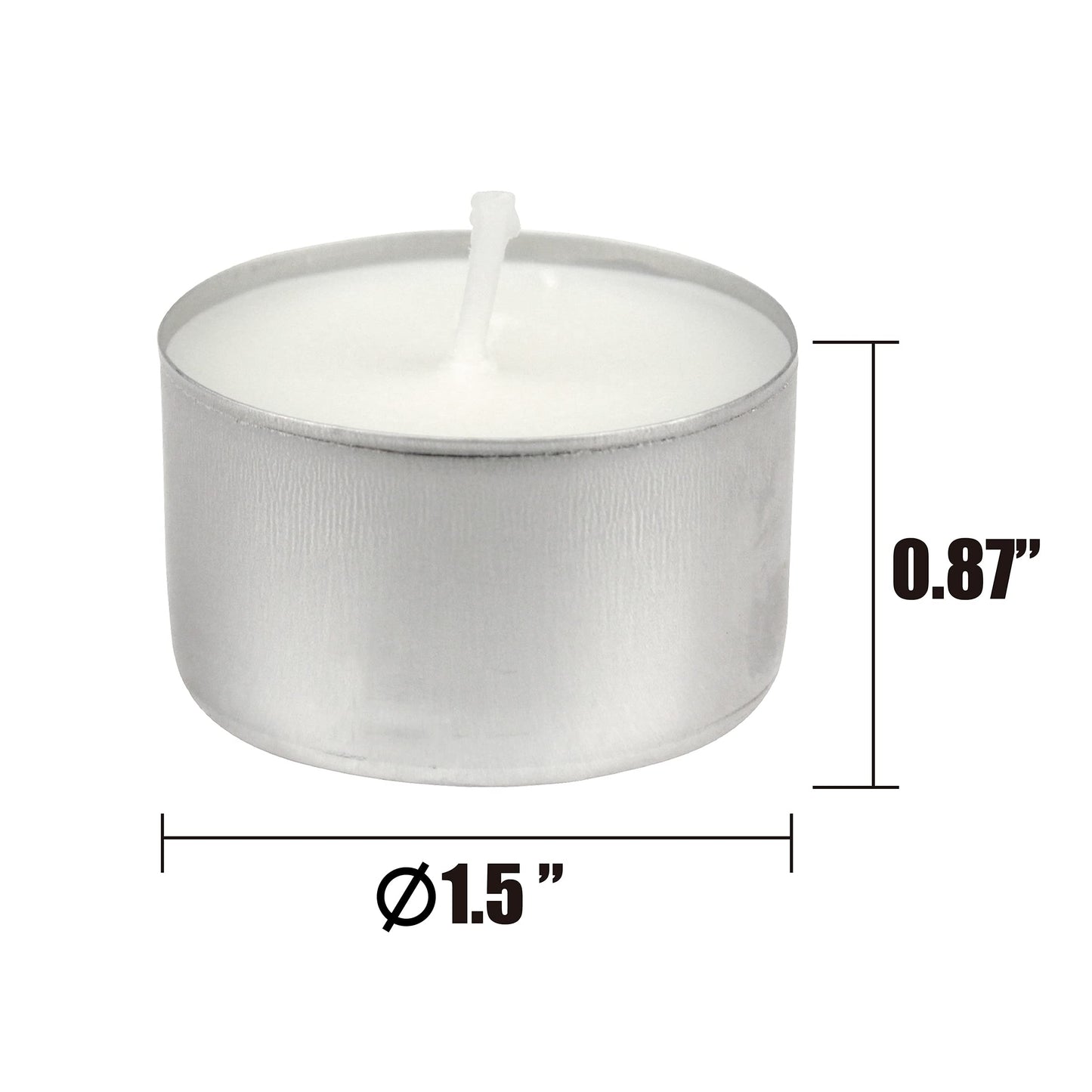 Stonebriar Bulk 50 Pack Unscented Smokeless Long Tea Light Candles with 8 Hour Extended Burn Time, White, 50 Count