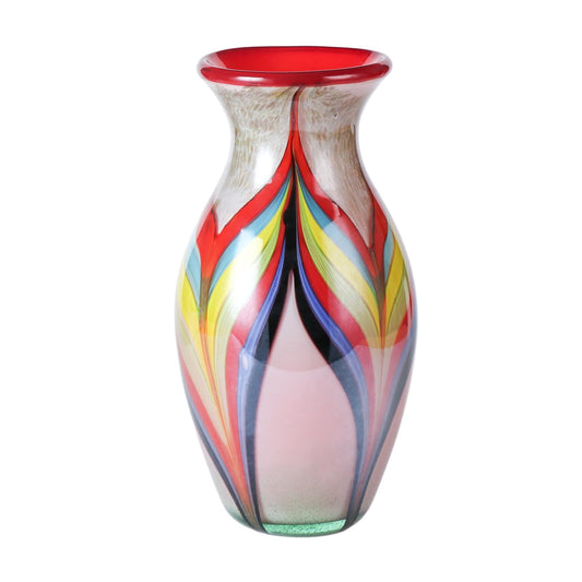 KAMMAK Colored Glass Vase, Beautiful Hand Blown Decorative Vase, Modern Art Vase for Flower Mantle Dining Table Centerpiece, Entryway Living Room Wedding Decoration (JG2160)