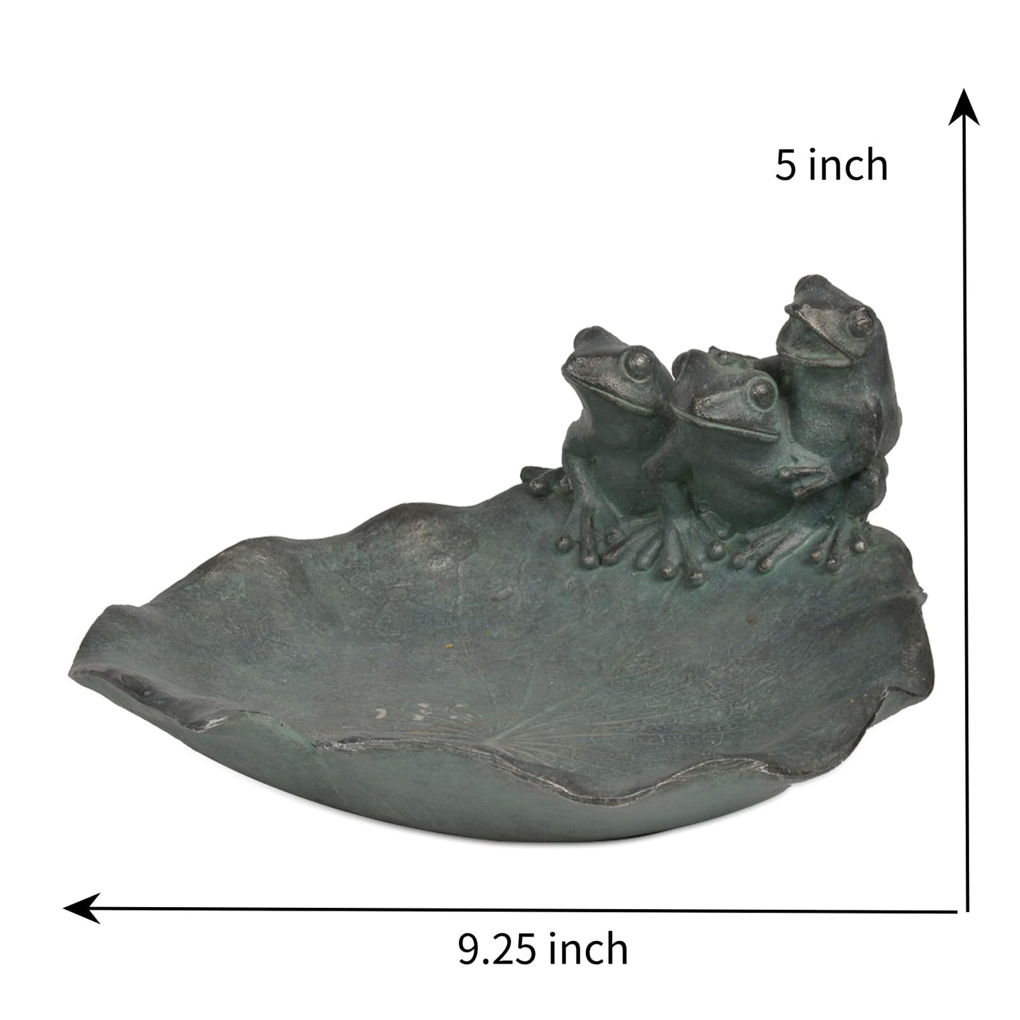 Wild Bird Feeder Birdbath Bowl - Garden Decorations Hummingbird Feeders Frogs on Leaf Bird Bath for Backyard Patio Outdoor Gifts for Frogs Lovers Mom Grandma Women 9.25*9.25*5 inch Newman House Studio