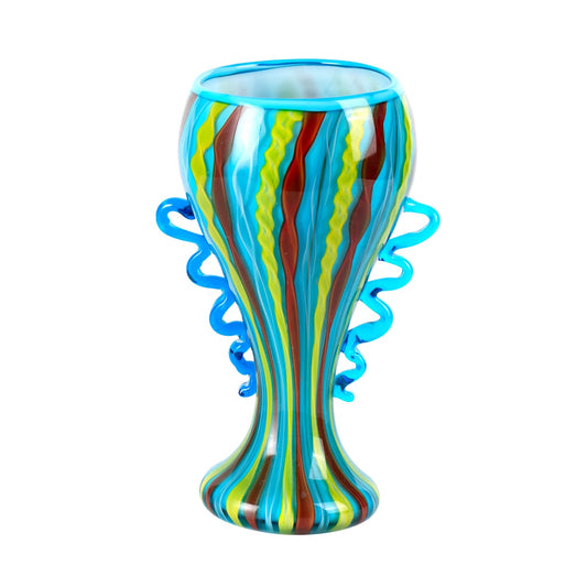KAMMAK Colored Glass Vase, Beautiful Hand Blown Decorative Vase, Modern Art Vase for Flower Mantle Dining Table Centerpiece, Entryway Living Room Wedding Decoration (JG2003)