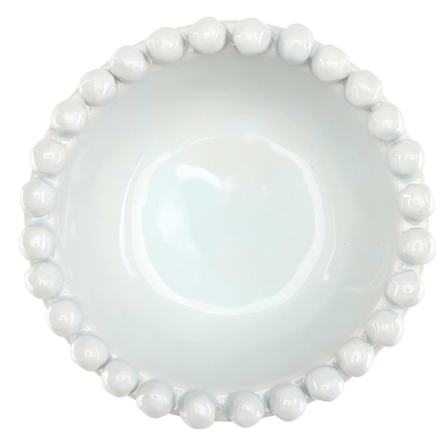 Santa Barbara Design Studios Ceramic Bowl - Small with Beaded Rim, 5” Diameter x 2" Tall, Mist Blue