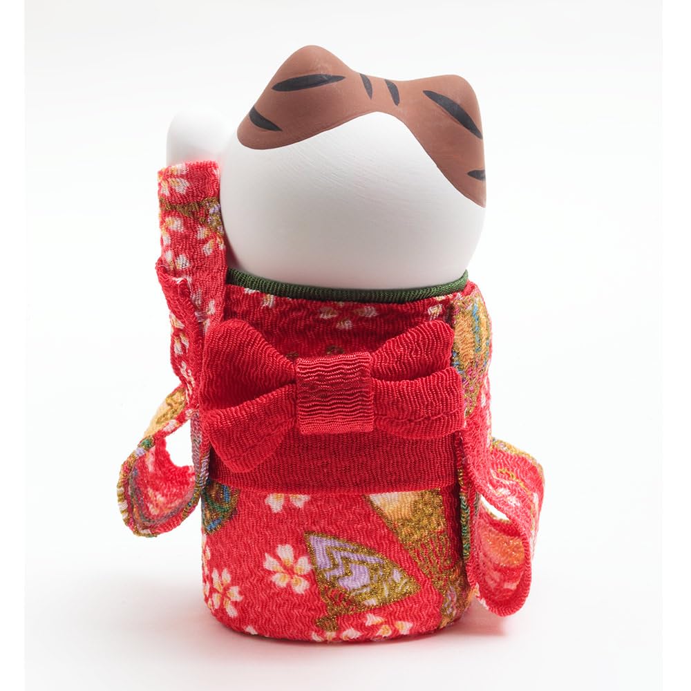 Maneki Neko Lucky Cat in Kimono with Gold Coin 4 in Ceramics 7419-Z-US